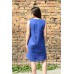 Embroidered dress "Feather of Peacock" blue